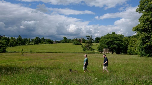 Visitors exploring the grounds at Stowe